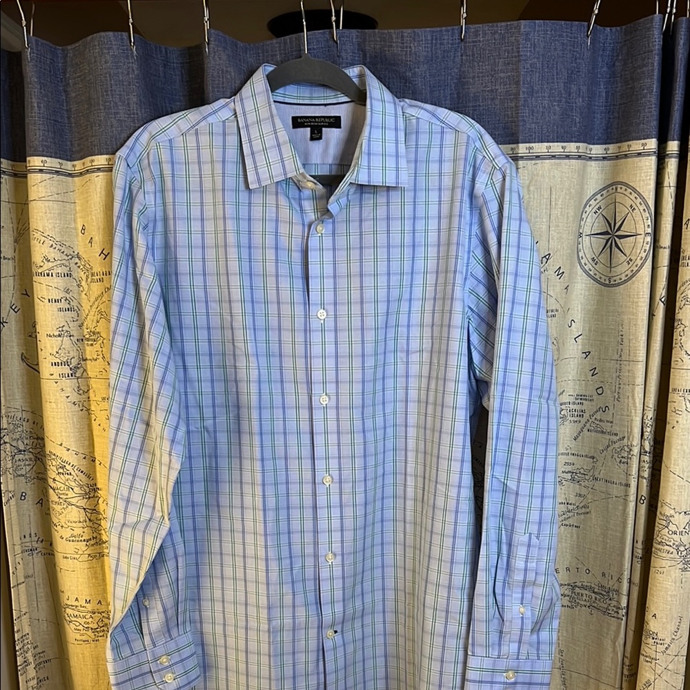 Banana Republic Blue Dress Shirt Crisp Elegance